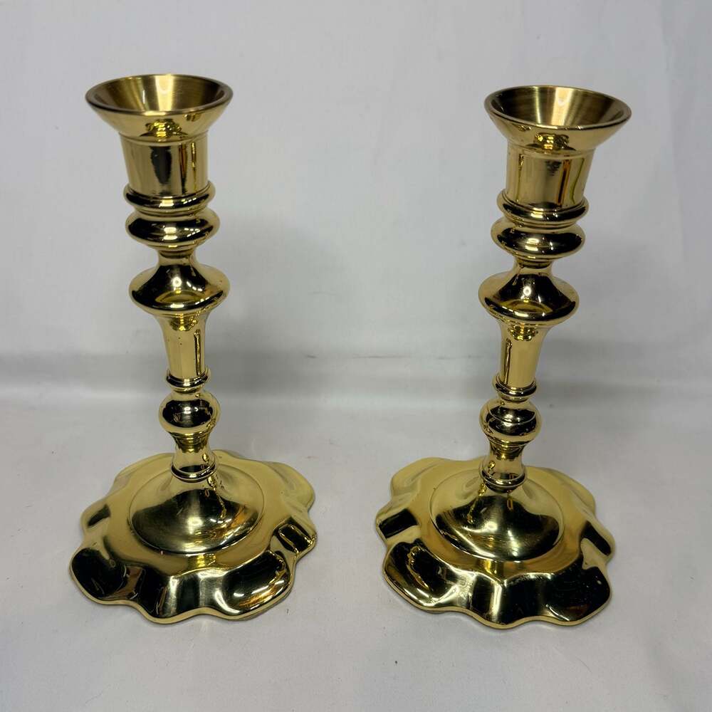 Baldwin Deerfield Collection Solid Brass Candlesticks 7 Inch Pair (2)